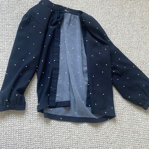 White polka dot button up